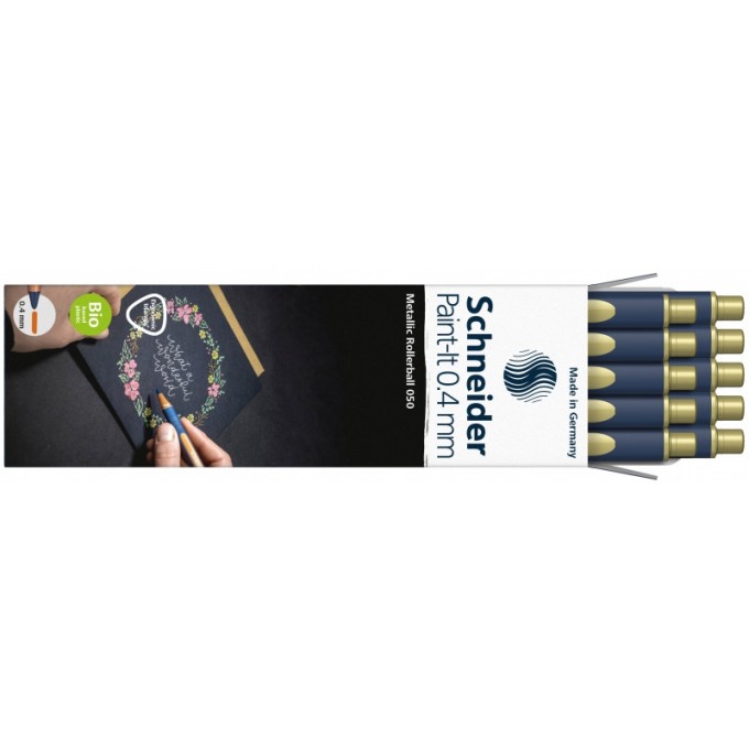 Pióro kulkowe SCHNEIDER Paint-It 050, metaliczne 0,4 mm, złoty metalik