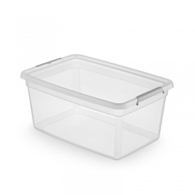 Pojemnik do przechowywania MOXOM, Basestore, z klipsem, 40l, transparentny