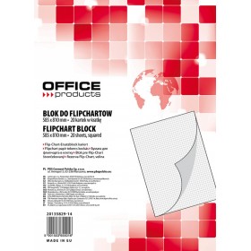 Blok do flipchartów OFFICE PRODUCTS, kratka, 58,5x81cm, 20 kart., biały