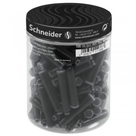 Naboje do piór SCHNEIDER, plastikowy słoik, 100 szt., czarne