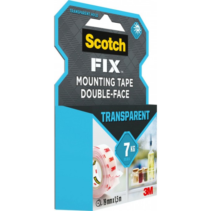 Taśma montażowa SCOTCH®, 19mm x 1,5m, transparentna