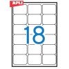 Etykiety uniwersalne APLI, 63,5x46,6mm, zaokrąglone, białe 100 ark.