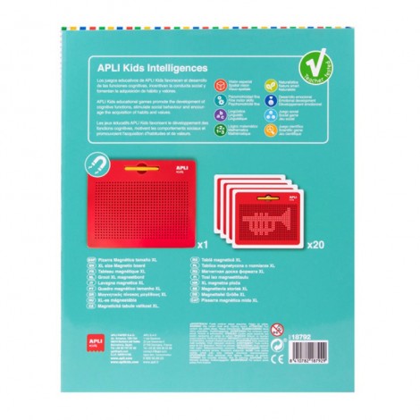 Tablica magnetyczna APLI Kids, XL, z rysikiem, 10 kart z 20 rysunkami