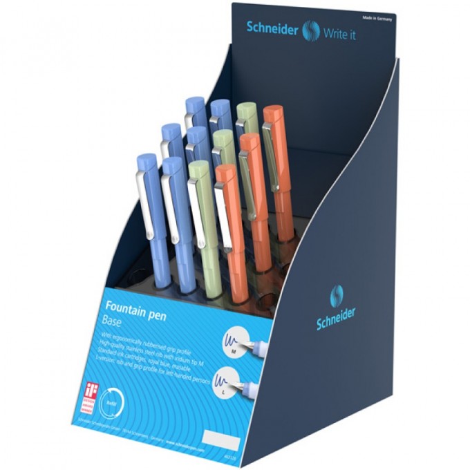 Display piór wiecznych SCHNEIDER Base, 12 szt., mix kolorów
