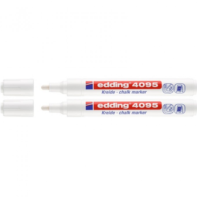 Marker kredowy e-4095 EDDING, 2-3mm, blister, 2 szt., biały