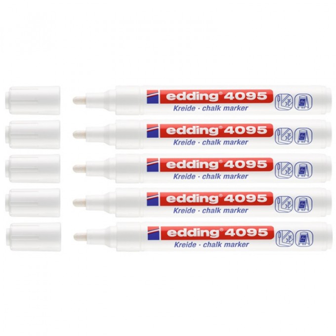 Marker kredowy e-4095 EDDING, 2-3mm, 5 szt., biały