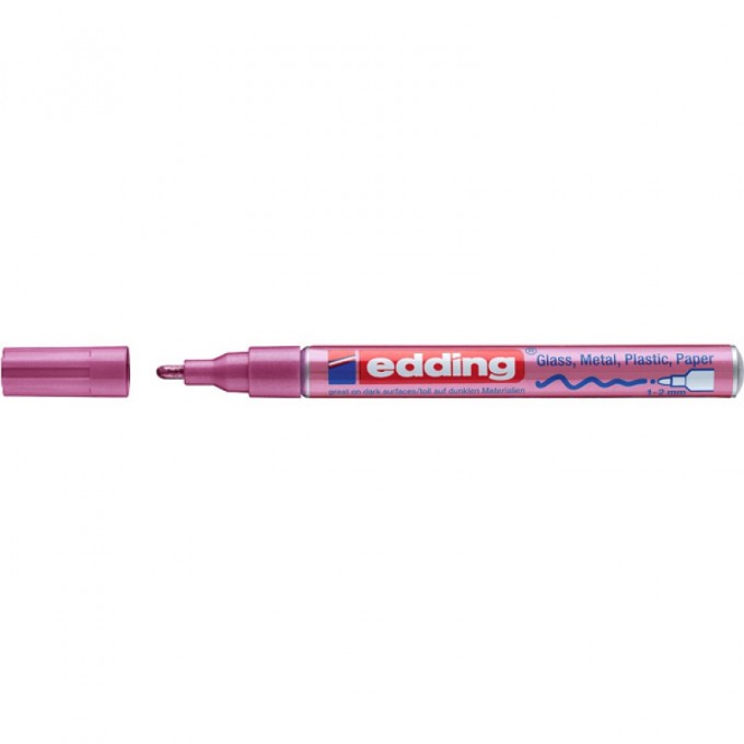 Marker olejowy połyskujący e-751 EDDING, 1-2 mm, różowy metaliczny