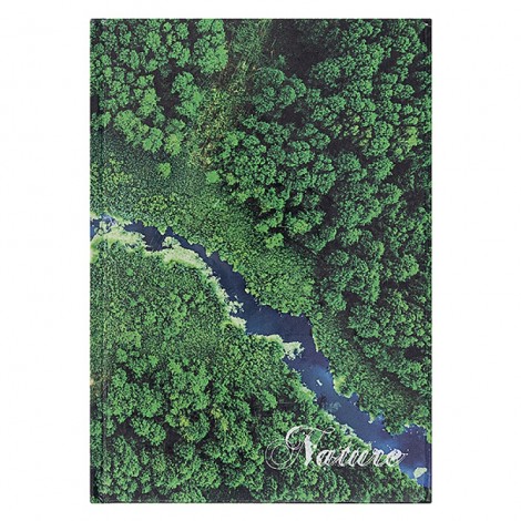 Brulion OFFICE PRODUCTS, Nature, A5, w kratkę, 96 kart., mix