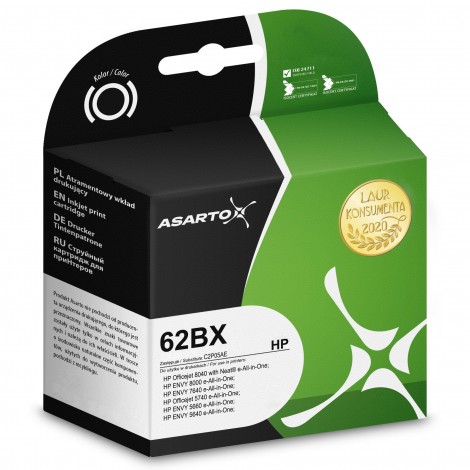 Tusz Asarto do HP 62BX | C2P05AE | 650 str. | black