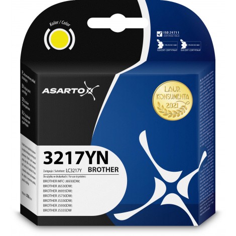 Tusz Asarto do Brother 3217YN | LC3217Y | 550 str. | yellow