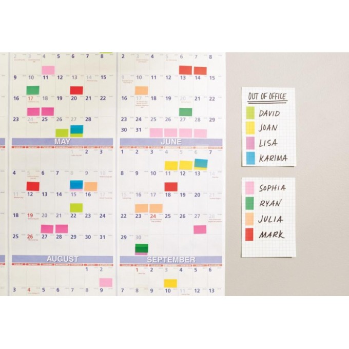 Zestaw promocyjny zakładek POST-IT® (680 -P10+2), PP, 25,4x43,2mm, mix kolorów, 10+2 GRATIS