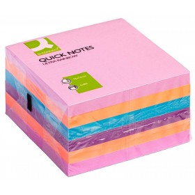 Zestaw bloczków samoprzylepnych Q-CONNECT, 76x76mm, 6x80 kart., mix kolorów