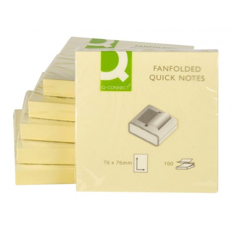 Bloczek samop. Q-CONNECT, typu Z, 76x76mm, 1x100 kart., jasnożółty