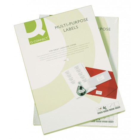 Etykiety uniwersalne Q-CONNECT, 99x42,3mm, zaokrąglone, białe 100 ark.