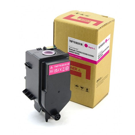 Toner Cartridge Web Magenta Minolta TNP79M  zamiennik AAJW350, AAJW3D0 UWAGA- nie pasują do Minolty C3350 (znaczenie ma brak li