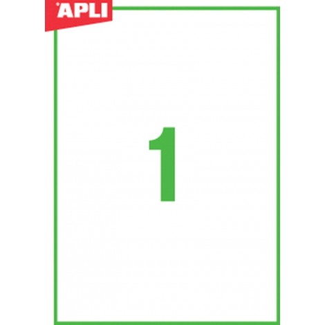 Etykiety ekologiczne APLI, 210x297mm, prostokątne, białe