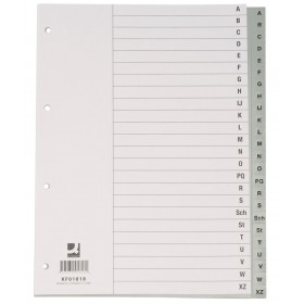 Przekładki Q-CONNECT, PP, A4, 230x297mm, A-Z, 20 kart, szare