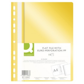 Skoroszyt Q-CONNECT, PP, A4, standard, 120/170mikr., wpinany, żółty