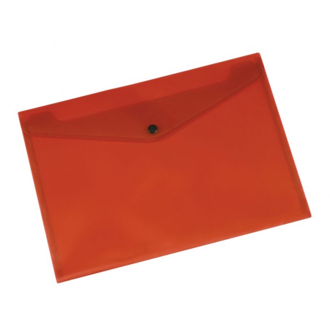Teczka kopertowa Q-CONNECT zatrzask, PP, A4, 172mikr., transparentna czerwona