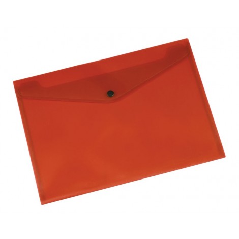 Teczka kopertowa Q-CONNECT zatrzask, PP, A4, 172mikr., transparentna czerwona