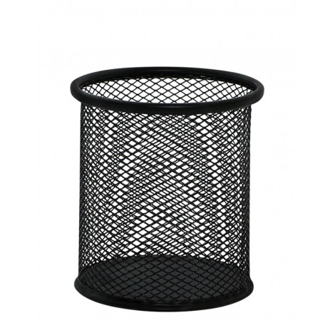 Pojemnik na długopisy Q-CONNECT Office Set, metalowy, czarny