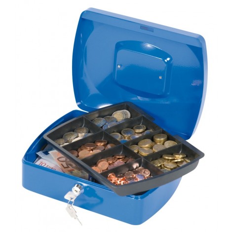 Kasetka na pieniądze Q-CONNECT, duża, 255x85x200mm, niebieska