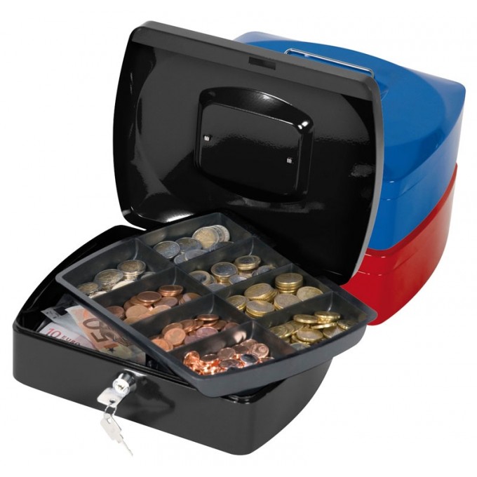 Kasetka na pieniądze Q-CONNECT, duża, 255x85x200mm, niebieska