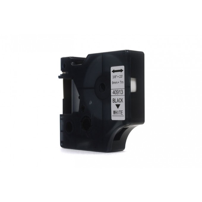 Taśma JetWorld Zamiennik Dymo D1 Czarny na Białym 9mm x 7m  LM100, LM100Plus, LM100Series, LM120P, LM280, LM300, LM350, LM350D