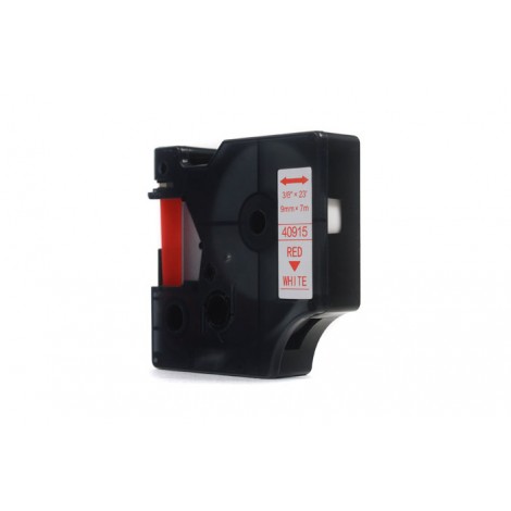 Taśma JetWorld Zamiennik Dymo D1 Czerwony na Białym 9mm x 7m  LM100, LM100Plus, LM100Series, LM120P, LM280, LM300, LM350, LM35