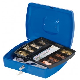 Kasetka na pieniądze Q-CONNECT, ekstra duża, 325x85x235mm, niebieska