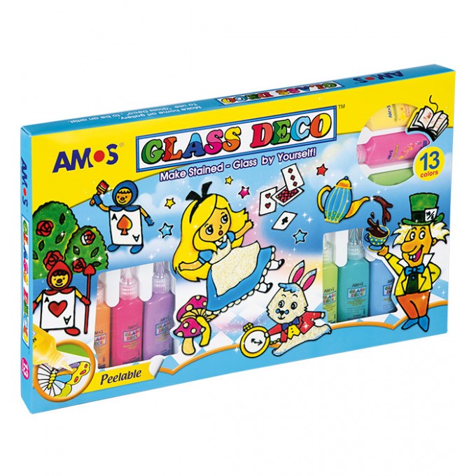 Farby witrażowe AMOS GD22P13 &8211 22ml x 13 kolorów