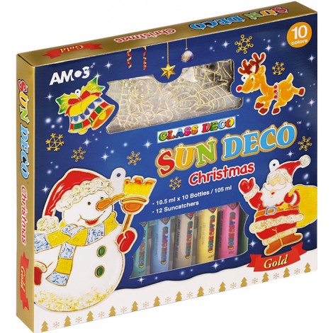 Farby witrażowe AMOS SD10P10-CH &8211 10 kolorów + witraże Christmas