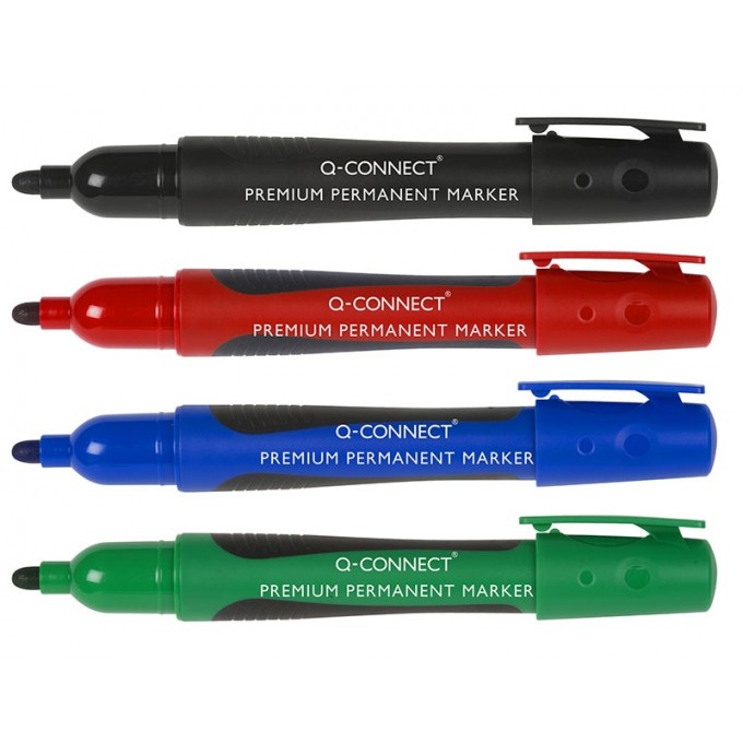 Marker permanentny Q-CONNECT Premium, gum. rękojeść, okrągły, 2-3mm (linia), czarny