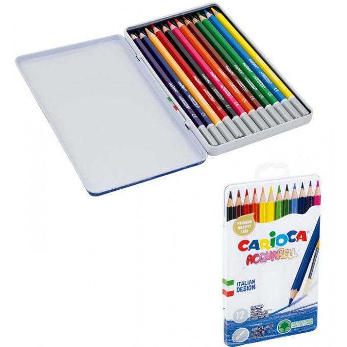 Kredki Carioca Acquarell metalowe opakowanie 12 kol. (42859)