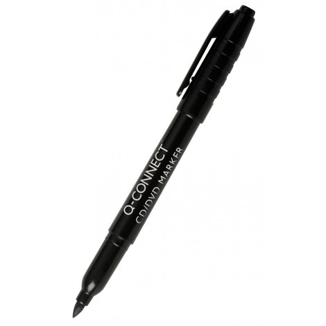 Marker do płyt CD/DVD Q-CONNECT, 1mm (linia), czarny