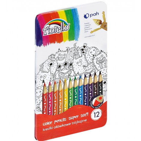 Kredki FIORELLO Super Soft 12 kol. metalowe op.