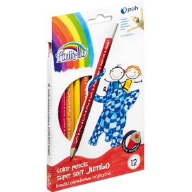 Kredki FIORELLO Super Soft 12 kol. ostrz. trójkątna JUMBO