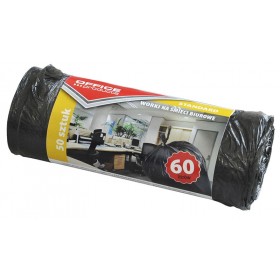 Worki na śmieci biurowe OFFICE PRODUCTS, standard (HDPE), 60l, 50szt., czarne