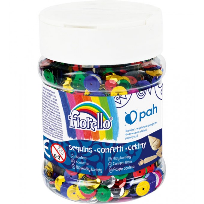 Cekiny confetti GR-C90-8 kółko łamane Fiorello słoik 90g