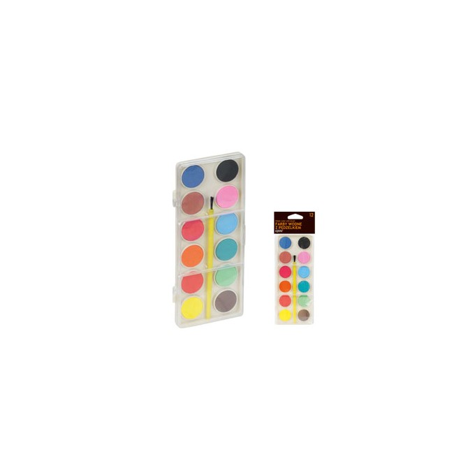 Farby wodne 12 kolorów zestaw ekonomiczny