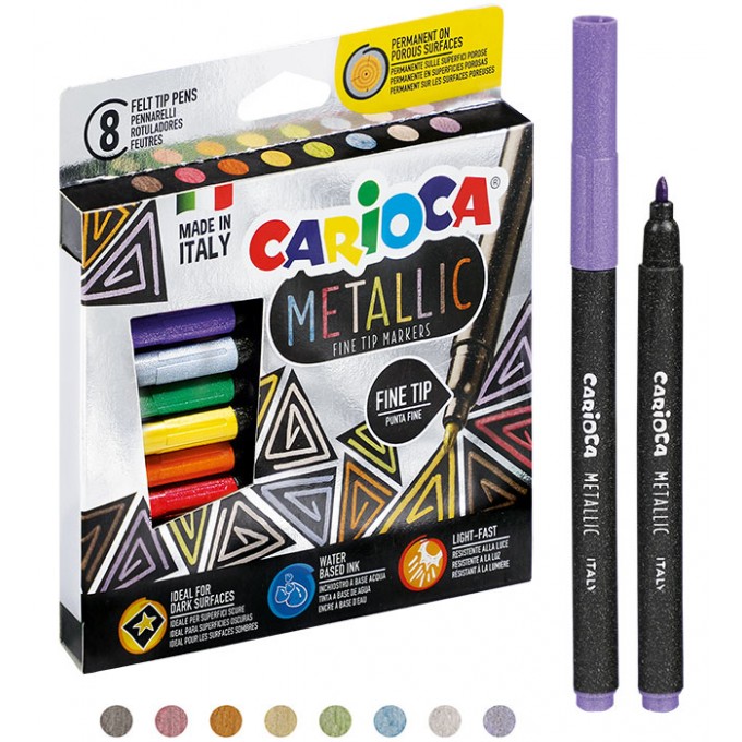 Pisaki CARIOCA metaliczne 8 kol. (43162)