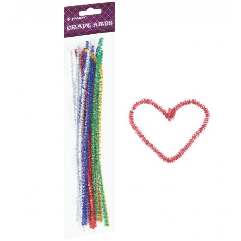 Druciki kreatywne 5 kol. metalicznych, śr. 6mm, dł. 30 cm, 15 szt. Fandy 171786