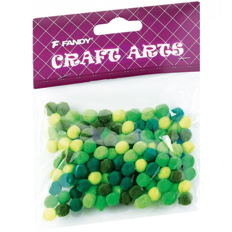 Pompony, 120 szt. Fandy 171812 zielone