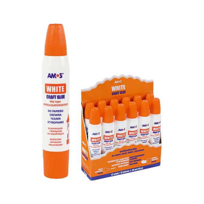 Klej w płynie AMOS WCG34D12 biały &8211 34ml / 36g