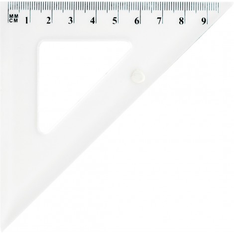 Ekierka szkolna GRAND GR-854T 45/9,5 cm Transparent