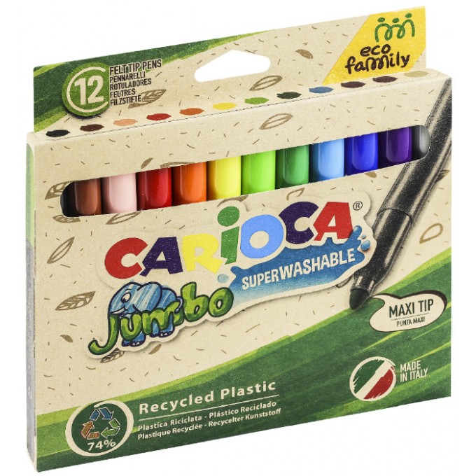 Pisaki CARIOCA EcoFamily Jumbo 12 kol. (43101)