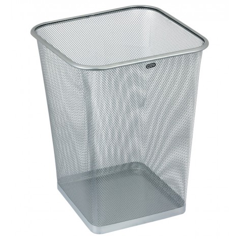 Kosz na papier kwadratowy GRAND GR-017S siatka met. srebrny 18 l