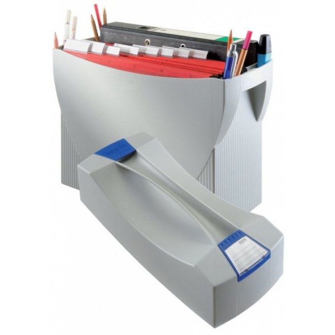 Pojemnik na teczki zawieszkowe HAN Swing Plus, polistyren, A4, z wiekiem, szary