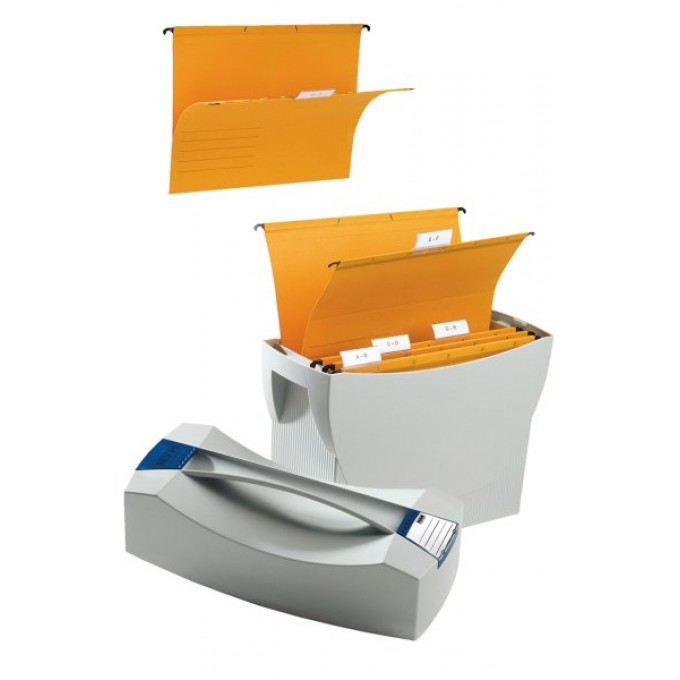 Pojemnik na teczki zawieszkowe HAN Swing Plus, polistyren, A4, z wiekiem, szary