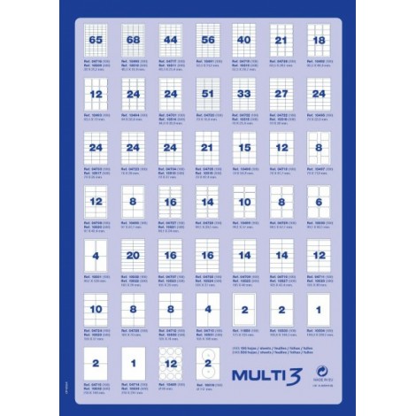 Etykiety uniwersalne MULTI 3, 99,1x67,7mm, zaokrąglone, białe
